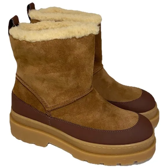 Scotch &amp; Soda 🇵🇹 Aubri Suede Wool Sheepskin Lined Boots Tan Brown Size 39/US 7.5