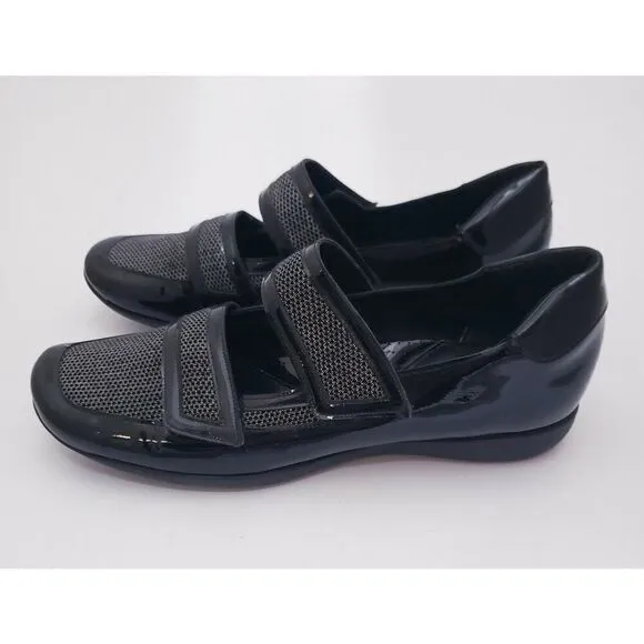 Sesto Meucci Soft Grip Womens Loafers Size 7 Patent Leather Black Comfort Shoes