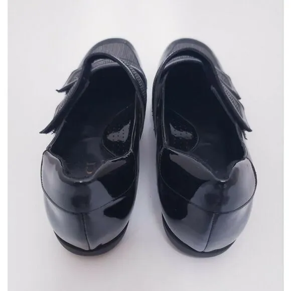 Sesto Meucci Soft Grip Womens Loafers Size 7 Patent Leather Black Comfort Shoes