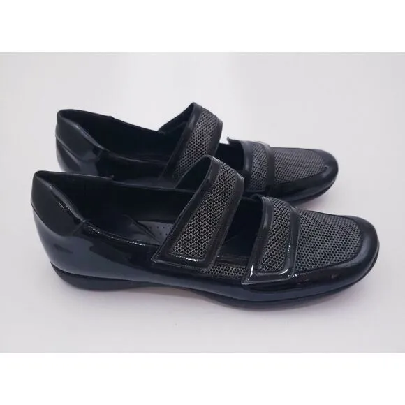 Sesto Meucci Soft Grip Womens Loafers Size 7 Patent Leather Black Comfort Shoes
