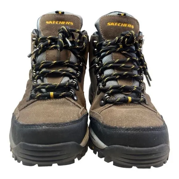 Skechers Men's Relment Pelmo Relaxed Fit Waterproof Hiking Boots Brown Size 8
