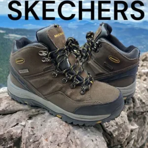 Skechers Men's Relment Pelmo Relaxed Fit Waterproof Hiking Boots Brown Size 8