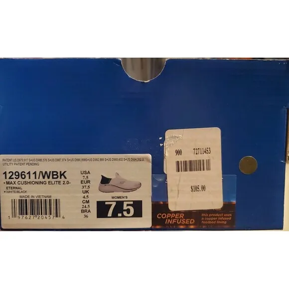 SKECHERS Z7439 Max Cushioning Elite 2.0 Eternal Hands Free Slip-Ins Size 7.5 M