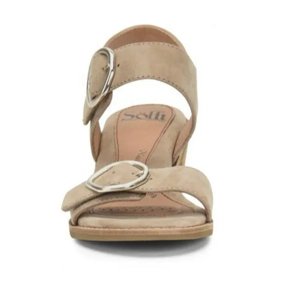 Sofft Gray Suede Women Sandals Size 8 Soft Leather