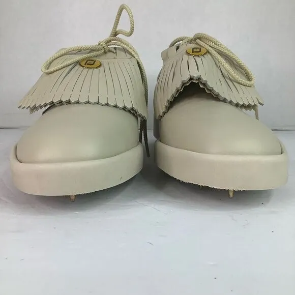 Soft Joys II By Foot Joy Vintage Ivory White Leather Men’s Golf Shoes 9  53959