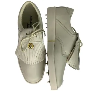 Soft Joys II By Foot Joy Vintage Ivory White Leather Men’s Golf Shoes 9  53959