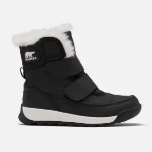Sorel Black Toddler Winter Boots with White Fur Trim