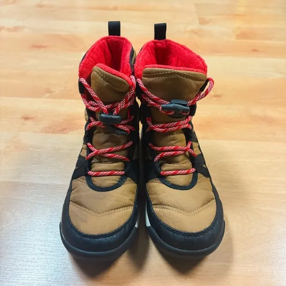Sorel Brown &amp; Black Whitney Short Waterproof Insulated Boot Kids Size 3