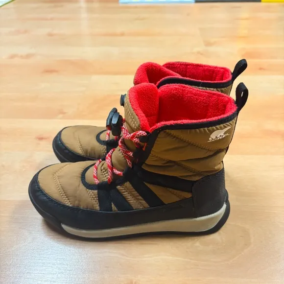 Sorel Brown &amp; Black Whitney Short Waterproof Insulated Boot Kids Size 3
