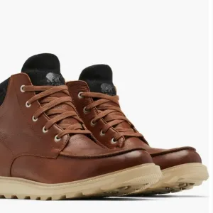 Sorel Brown Leather Boots with Moc-Toe Design