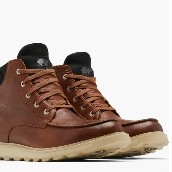 Sorel Brown Leather Boots with Moc-Toe Design