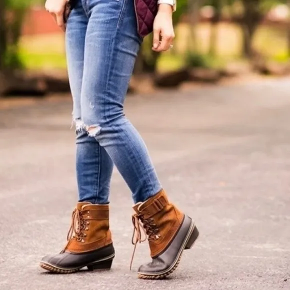 Sorel Brown Winter Fancy Lace II Fleece Lined Waterproof Boots Size 9