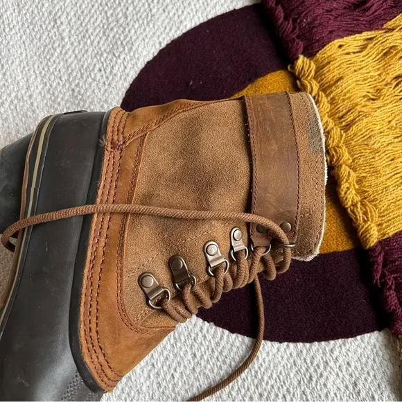 Sorel Brown Winter Fancy Lace II Fleece Lined Waterproof Boots Size 9