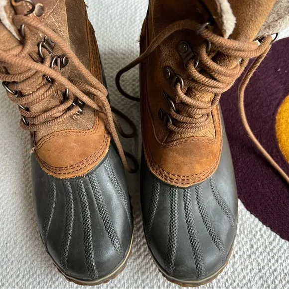 Sorel Brown Winter Fancy Lace II Fleece Lined Waterproof Boots Size 9