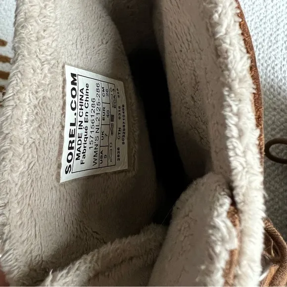 Sorel Brown Winter Fancy Lace II Fleece Lined Waterproof Boots Size 9