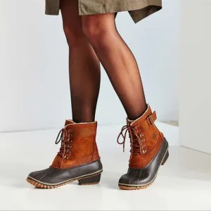 Sorel Brown Winter Fancy Lace II Fleece Lined Waterproof Boots Size 9