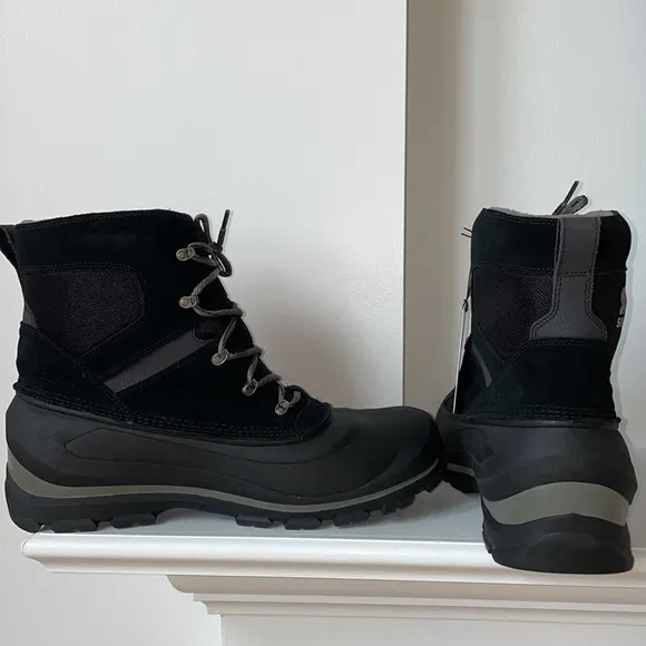 SOREL Buxton Lace Waterproof Snow Boot in Black Size 15 NWT