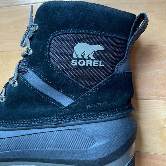 SOREL Buxton Lace Waterproof Snow Boot in Black Size 15 NWT