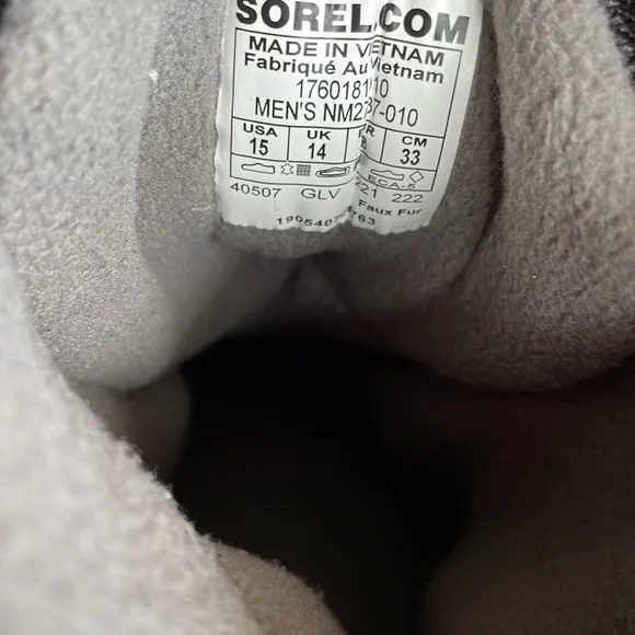 SOREL Buxton Lace Waterproof Snow Boot in Black Size 15 NWT