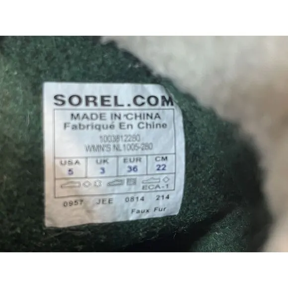 Sorel Caribou Snow Boots Womens‎ Size 5 Leather Wool Lined Waterproof Tan Buff