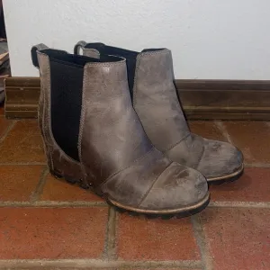 Sorel Gray Lea Ankle Wedge Boots 7.5