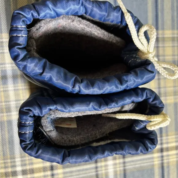 SOREL Kid Nylon Cold Weather Blue Boot Vintage Wool Insert