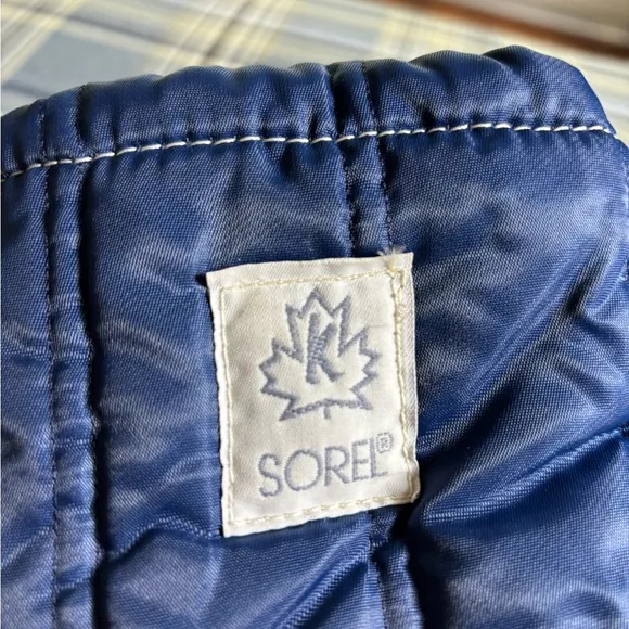 SOREL Kid Nylon Cold Weather Blue Boot Vintage Wool Insert