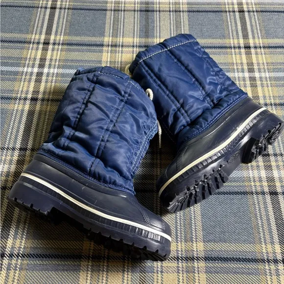 SOREL Kid Nylon Cold Weather Blue Boot Vintage Wool Insert