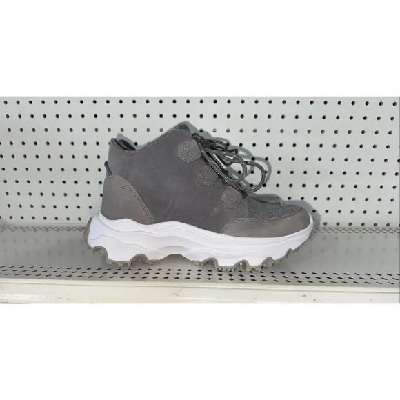 Sorel Kinetic Breakthru Caribou Womens Suede WP Insulated Boots Size 6.5 Gray