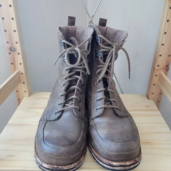Sorel Mens Leather High Top Lace Up Boots 13