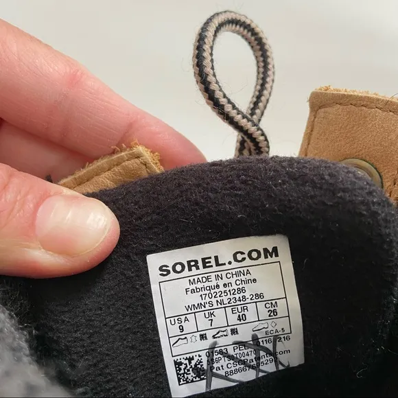 Sorel Tan Brown Genuine Leather Wool Slimpack II Lace Winter Duck Boots