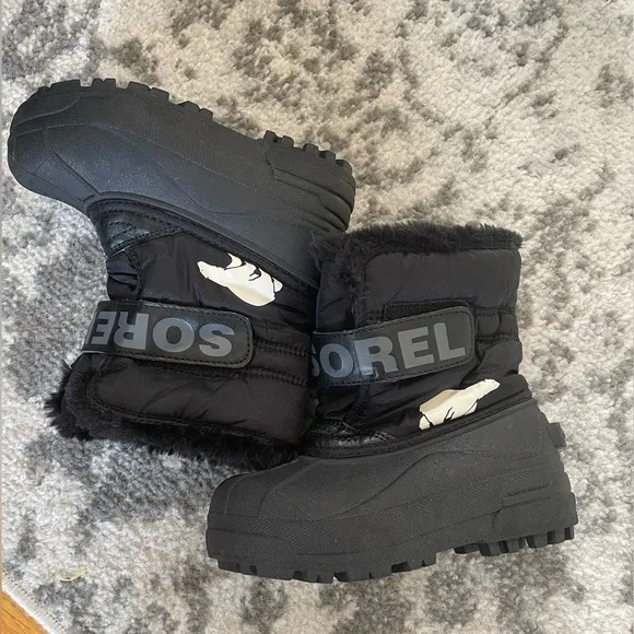 Sorel Winter Boots Toddler Unisex Snow Commander Waterproof Black Size 11 new
