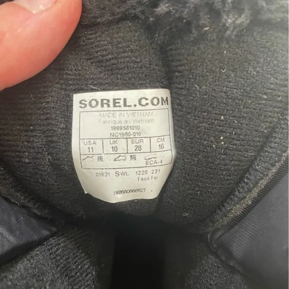 Sorel Winter Boots Toddler Unisex Snow Commander Waterproof Black Size 11 new
