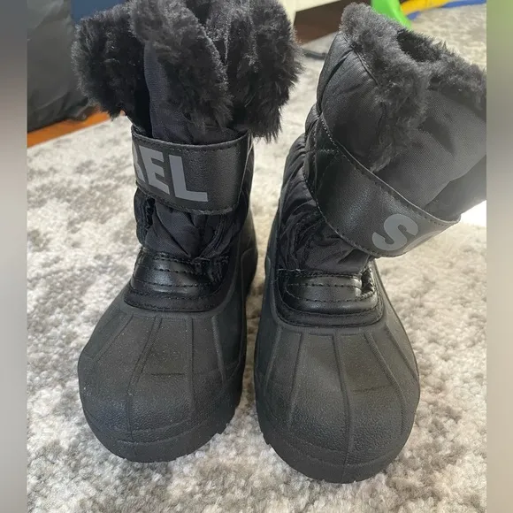 Sorel Winter Boots Toddler Unisex Snow Commander Waterproof Black Size 11 new