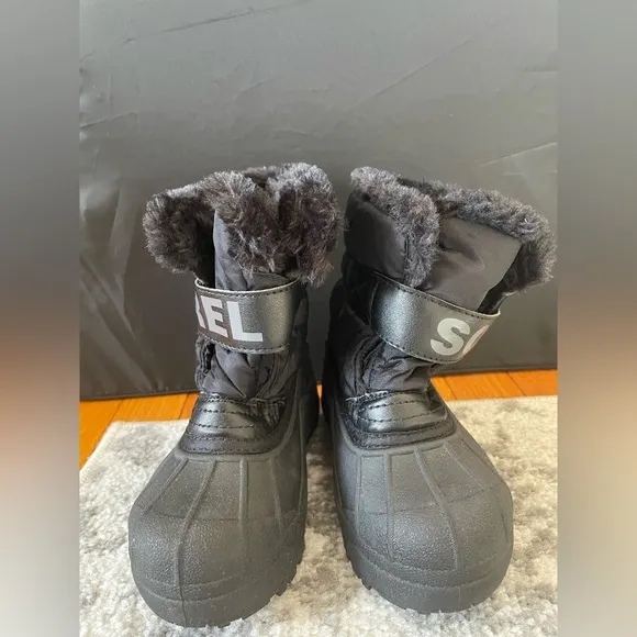Sorel Winter Boots Toddler Unisex Snow Commander Waterproof Black Size 11 new