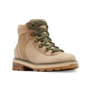 SOREL Womens Beige 1&quot; Platform Lennox Toe Block Heel Leather Hiking Boots 11