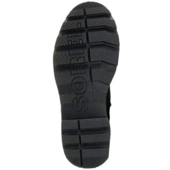 SOREL Womens Black 1&quot; Platform Lennox Toe Block Heel Leather Hiking Boots 7.5
