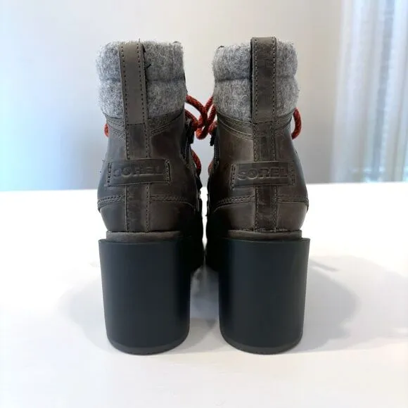 Sorel Women's Blake Waterproof Lace-Up Gray‎ Leather Booties Hiking Boots US 7.5