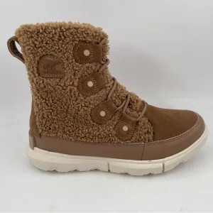Sorel Women’s Explorer II Joan Cozy - Size 6 - Dk. Tan White Sherpa Boots