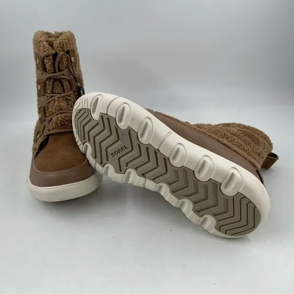 Sorel Women’s Explorer II Joan Cozy - Size 6 - Dk. Tan White Sherpa Boots
