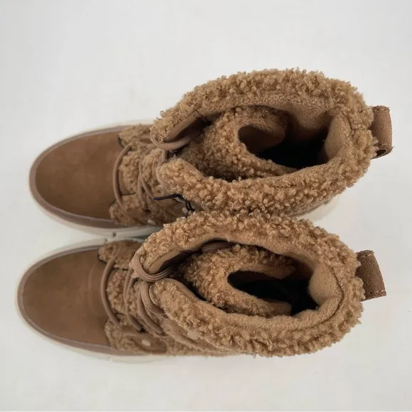 Sorel Women’s Explorer II Joan Cozy - Size 6 - Dk. Tan White Sherpa Boots