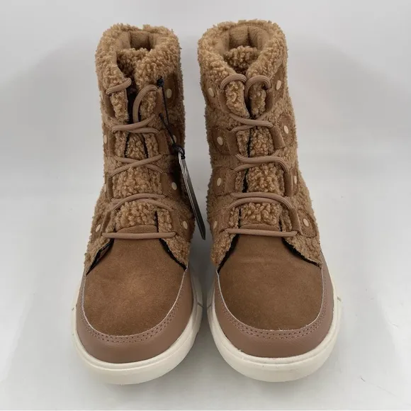 Sorel Women’s Explorer II Joan Cozy - Size 6 - Dk. Tan White Sherpa Boots