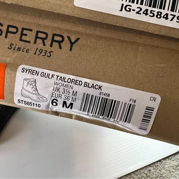 Sperry Boots womens 6 Syren Gulf Tailored Duck Rain Boots Plaid Black Grey