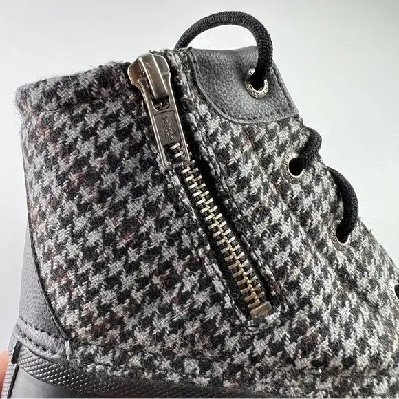 Sperry Boots womens 6 Syren Gulf Tailored Duck Rain Boots Plaid Black Grey