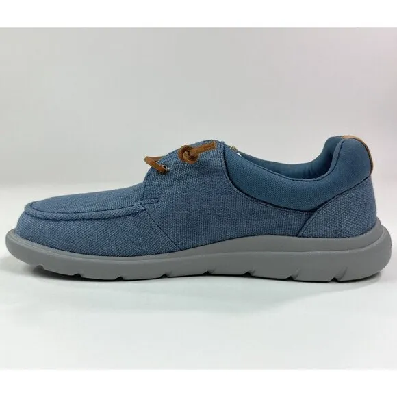 Sperry Top-Sider Captains Moc Hemp Mens Medium Width Blue Slip On Shoes Sneakers