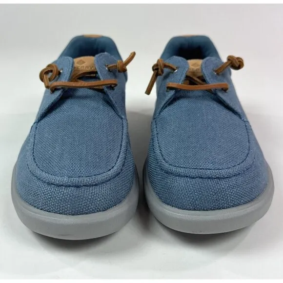 Sperry Top-Sider Captains Moc Hemp Mens Medium Width Blue Slip On Shoes Sneakers