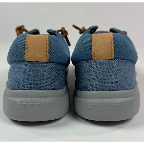 Sperry Top-Sider Captains Moc Hemp Mens Medium Width Blue Slip On Shoes Sneakers