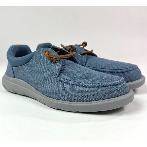 Sperry Top-Sider Captains Moc Hemp Mens Medium Width Blue Slip On Shoes Sneakers