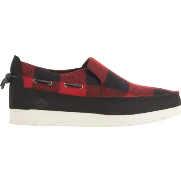 Sperry Top Sider Mens size 9.5 Slip On Shoes Moc Sider Red Plaid Wool New in Box