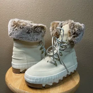 Sperry Torrent Faux Fur Memory Foam Ivory Snow Waterproof Boots Women’s 8